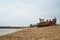 Old fishermans boats on seafront in Hastings old town