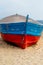 Old fishing boat on Badalona beach, Barcelona, Spain