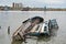 Old fishing boat drown in the sea