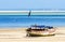 Old fishing boat with low tide