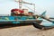 Old Fishing Boat on Sand Beach Indian Ocean