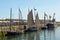 Old fishing boats, Luggers, in Newlyn Harbour Cornwall, England