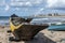 Old fishing canoe docked at Boca do Rio beach