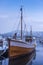 Old fishingboat TromsÃ¸ wintertime