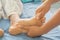 Old foot women foot Massage Therapy