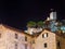 Old fort in Omis, Croatia at night