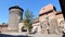 Old fortifications of Nuremberg with towers, gates, Germany