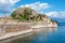 The Old Fortress in Corfu town with a nice cloudscape