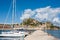 The Old Fortress in Corfu town with sailboats