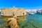 Old fortress in Naoussa fishing port, Paros island, Greece