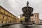 Old fountain in Czech medieval city