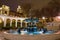 Old fountain in the former Governor Park Vahids park, night. Baku, Azerbaijan