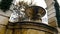 Old fountain in Matera with the water falling down and the drops bounce, historical monument and