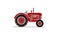 Old fram tractor illustration in red
