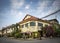 Old french colonial architecture in kampot town street cambodia