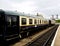 Old french "Train Bleu" rolling stock carriages at Nene Valley Railway