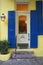 Old freshly painted doors of hotel in French Quarter near Bourbon Street in New Orleans, Louisiana