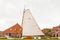 Old Frisian sailing boat in the Dutch village Hindeloopen