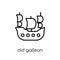Old Galleon icon. Trendy modern flat linear vector Old Galleon i