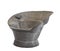 Old galvanized tin sit-in bathing tub isolated.