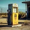 An old gas pump sitting in the middle of desert Generative AI