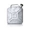 Old gasoline jerry can above white background