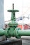 Old gate valve open industrial plant