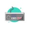 Old Generation Console Controller Vector Illustration. Gamepad Design. Vintage Item. Flat Cartoon Style Suitable for Icon, Web