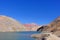 Old german campervan at the Laguna Agua Negra lake to the Paso Agua De Negra, Elqui valley near Vicuna, Chile