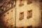 Old German houses in  Renaissance style. Image in old color style