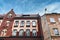 Old german residential building facade against sky