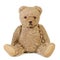 Old German Teddy bear Serious face Isolated