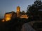 Old german Wartburg castle of Eisenach illuminated at night