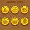 Old gold Egyptian coins, game element