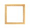 Old gold picture frame with carving patterns around edge isolated on white background and clipping path