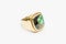 Old gold ring carrying big emerald deep green and precious