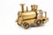 Old golden steam locomotive toy