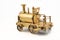 Old golden steam locomotive toy back part