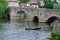 Old gothic bridge in Clisson, Nantes France