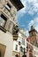 Old gothic Prague city with fanciful architectural details