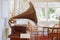 Old gramophone for decorating in vintage house.
