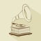 old gramophone drawing isolated icon design