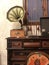 Old gramophone. Retro music, songs and records.