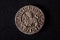 Old Grand Duchy of Lithuania coin  half-grosz isolated on the dark background