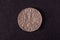 Old Grand Duchy of Lithuania coin  half-grosz isolated on the dark background