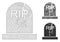 Old Grave Vector Mesh 2D Model and Triangle Mosaic Icon