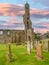 Old graveyard with church remains