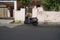 An old gray colored TVS Jupiter scooter parked outside a house. Two-wheeler is parked at road side in India. : Udapur India - July