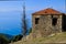 Old Greek Mountain Village Stone House Overlooking Gulf of Corinth