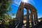 Old greek temple and olive tree at Segesta, Sicily